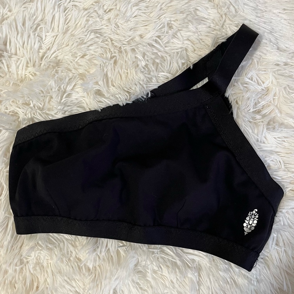 Free People FP Movement One Shoulder Black Sports Bra XS
